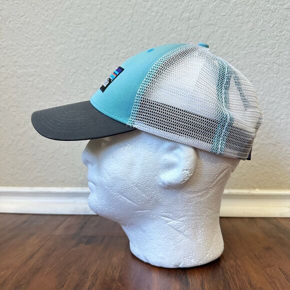 PATAGONIA P-6 Logo LoPro Trucker Hat Adjustable Snapback Teal/Grey #38016 OSFA - Picture 3 of 12